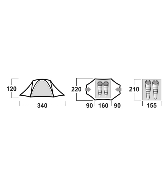 Expedition tent for 2 people - Falcon 2 - green | HUSKY OUTDOOR