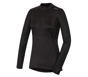 Merino thermal underwear - Women's half-zipper, high-neck top
