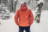Michal testuje péřovou bundu Donnie M