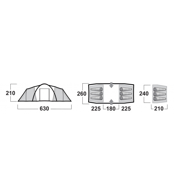 Family tent for 6 people - Boston 6 - green | HUSKY OUTDOOR