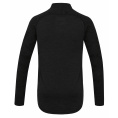Merino thermal underwear - Men's half-zipper, high-neck top – black