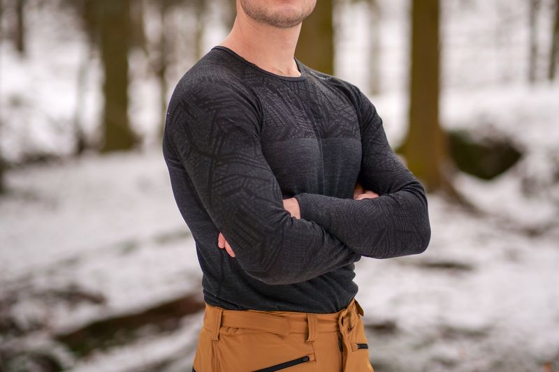 Merino thermal underwear - Men's long-sleeve T-shirt – dark blue