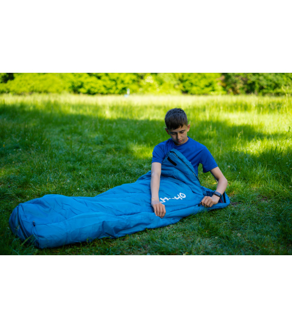 Kids' synthetic, three-season sleeping bag - Junior -10°C – blue