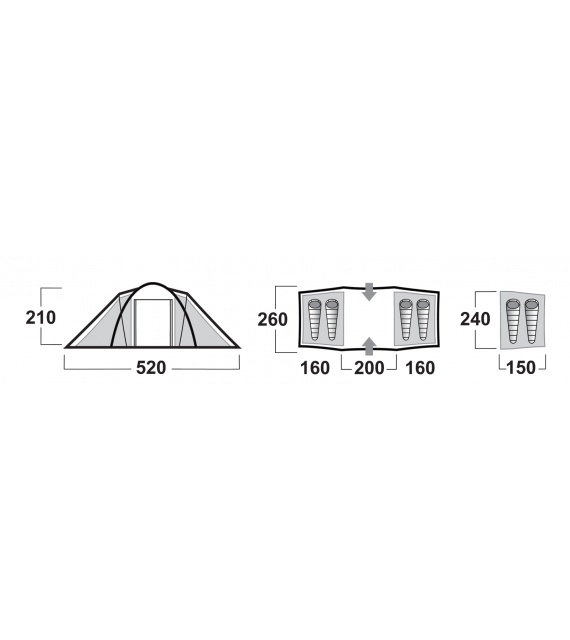 Family tent for 4 people - Boston 4 Dural - green | HUSKY EU
